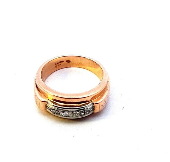 Starožitný zlatý prsten s diamanty, vel. 54