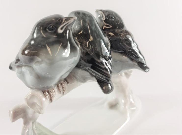 Porcelánová soška - vrabčáci