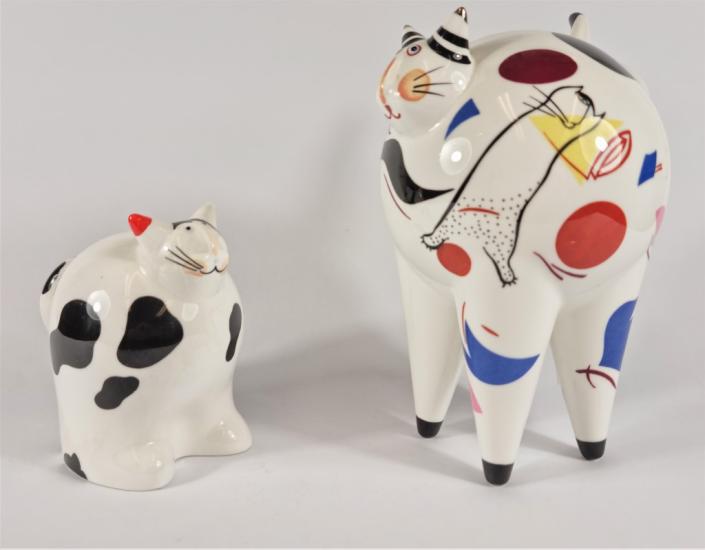 Porcelánové soška - kočka a kocour