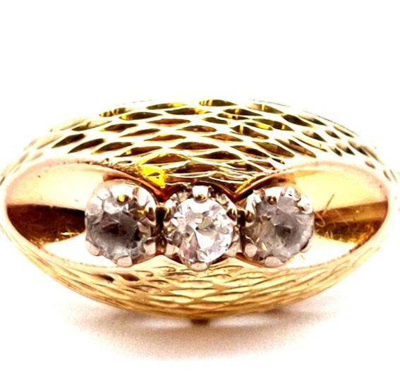 Zlatý prsten se zirkony, vel. 52