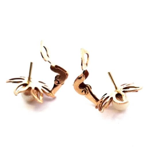 Starožitné zlaté náušnice s perlou