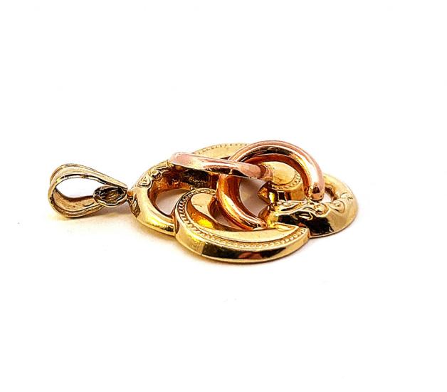 Zlatý přívěs ze žlutého a růžového zlata