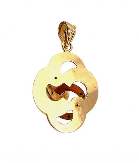 Zlatý přívěs ze žlutého a růžového zlata