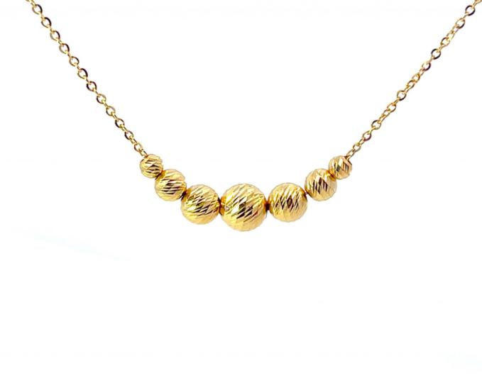 Zlatý náhrdelník s kuličkami, 2,44 g