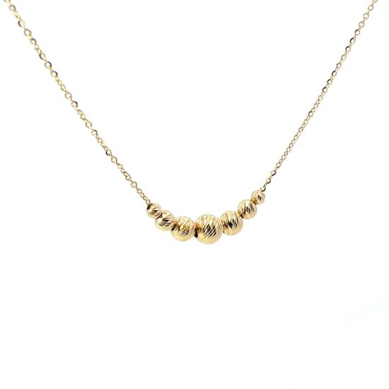 Zlatý náhrdelník s kuličkami, 2,44 g