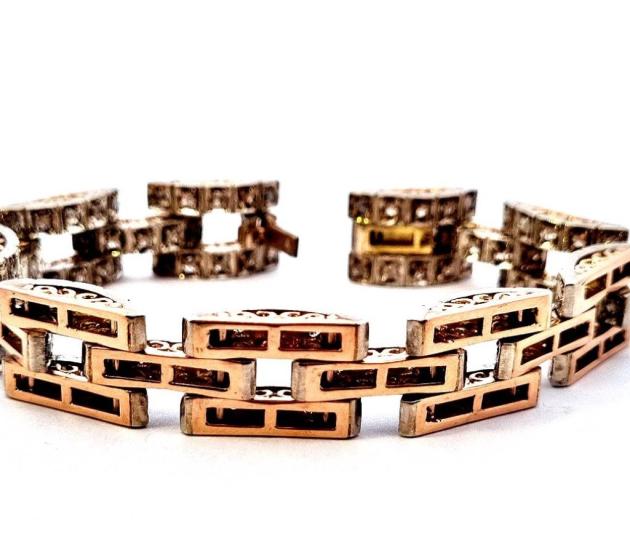 Starožitný art deco náramek s diamanty