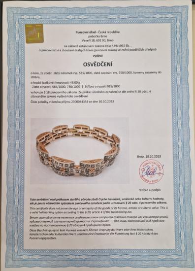 Starožitný art deco náramek s diamanty
