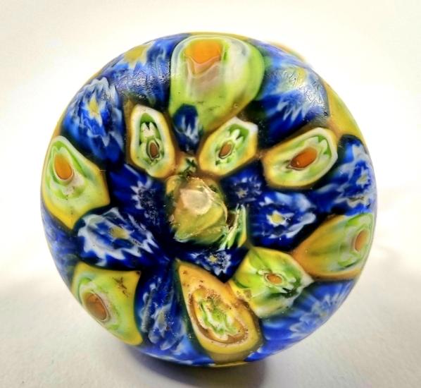 Vázička- millefiori - s oušky- žlutá