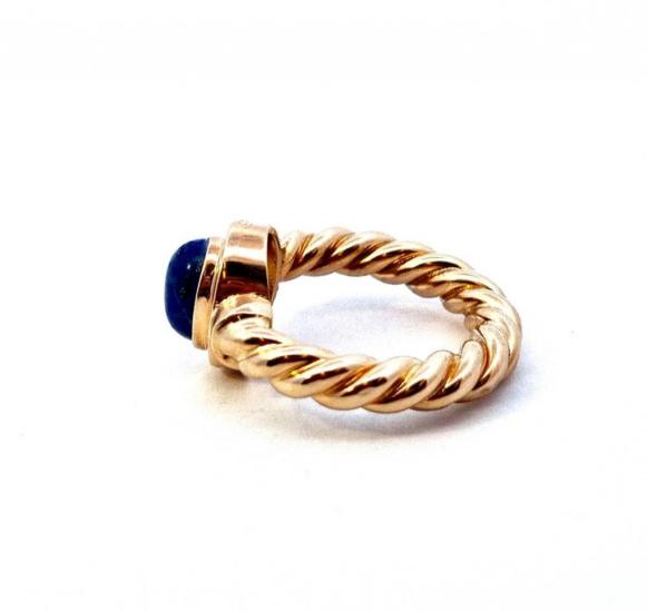 Zlatý prsten s lapis lazuli, vel. 52