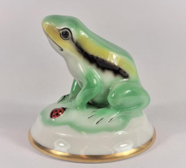 Porcelánová soška žába - Schlaggenwald