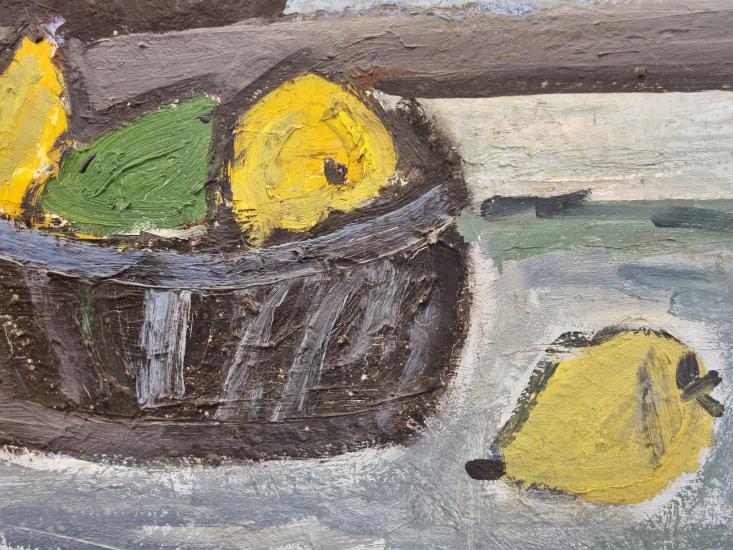 Zátiší s hruškami a vázou