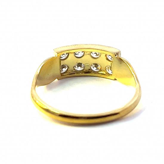 Zlatý prsten se zirkony, vel. 62