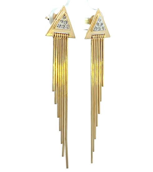 Zlaté náušnice se zirkony, puzeta - 1 Zlaté náušnice se zirkony, puzeta - 1