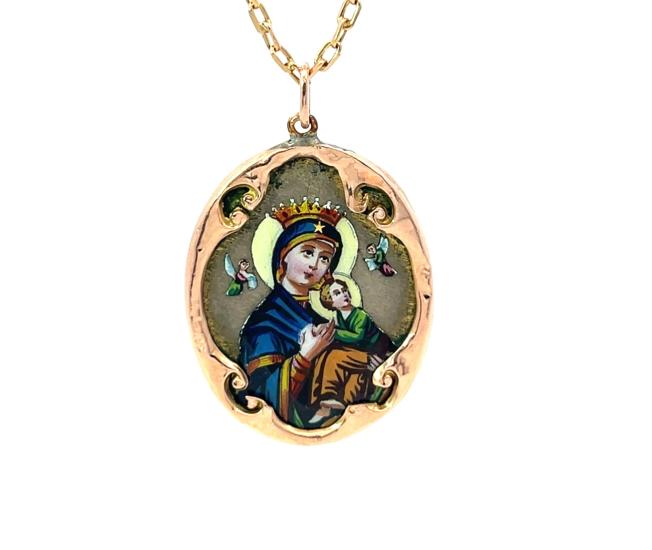 Zlatý přívěs, madonka s dítětem Zlatý přívěs, madonka s dítětem