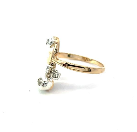 Starožitný zlatý prsten s diamanty, Rakousko-Uhersko, vel. 59 - 3 Starožitný zlatý prsten s diamanty, Rakousko-Uhersko, vel. 59 - 3