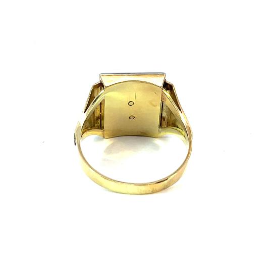 Zlatý prsten s onyxem a monogramem, vel. 64 - 3 Zlatý prsten s onyxem a monogramem, vel. 64 - 3