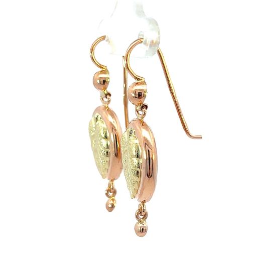 Starožitné zlaté náušnice, visací - 2 Starožitné zlaté náušnice, visací - 2