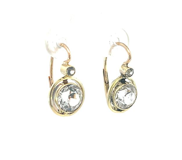 Zlaté náušnice s leukosafíry, visací - 2 Zlaté náušnice s leukosafíry, visací - 2