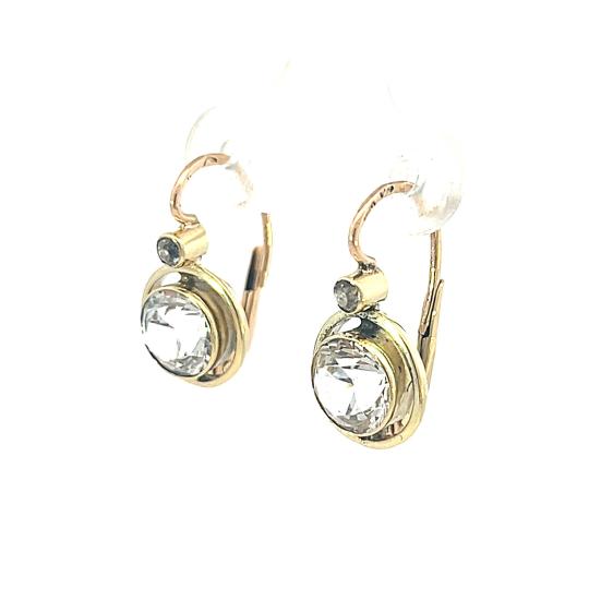 Zlaté náušnice s leukosafíry, visací Zlaté náušnice s leukosafíry, visací