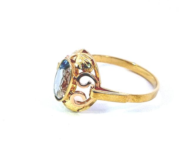 Zlatý prsten s akvamarínem, vel. 59 - 2 Zlatý prsten s akvamarínem, vel. 59 - 2