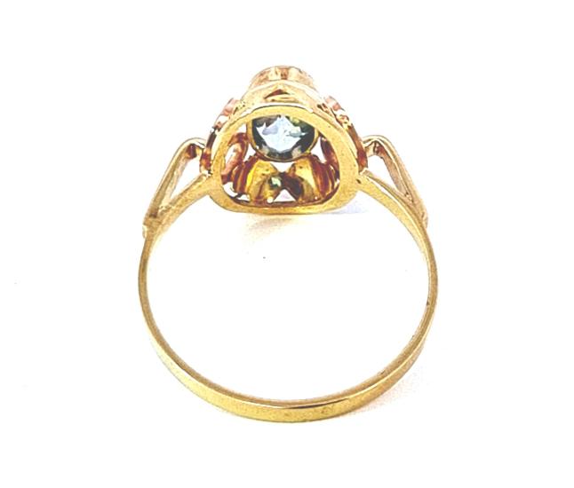 Zlatý prsten s akvamarínem, vel. 59 - 3 Zlatý prsten s akvamarínem, vel. 59 - 3