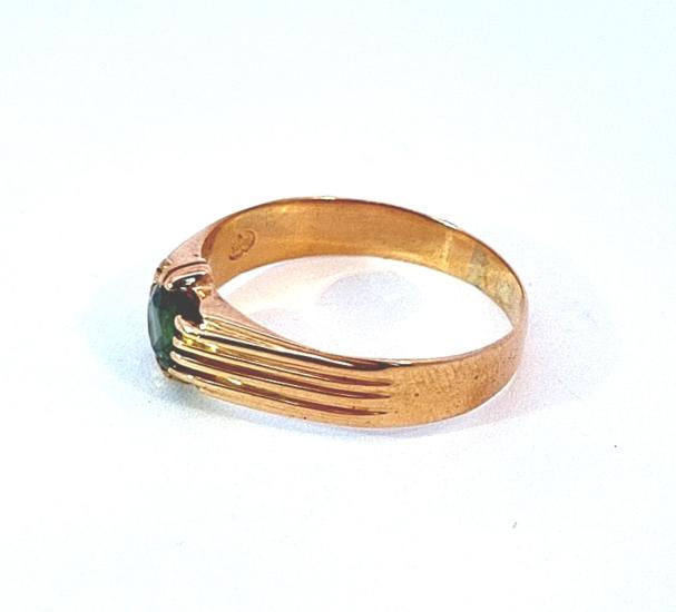 Starožitný zlatý prsten se zeleným kamenem, vel. 56 - 4 Starožitný zlatý prsten se zeleným kamenem, vel. 56 - 4