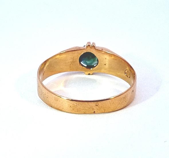 Starožitný zlatý prsten se zeleným kamenem, vel. 56 - 2 Starožitný zlatý prsten se zeleným kamenem, vel. 56 - 2