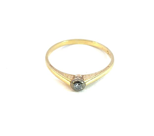 Starožitný zlatý prsten s diamantem, první republika, vel. 60 Starožitný zlatý prsten s diamantem, první republika, vel. 60
