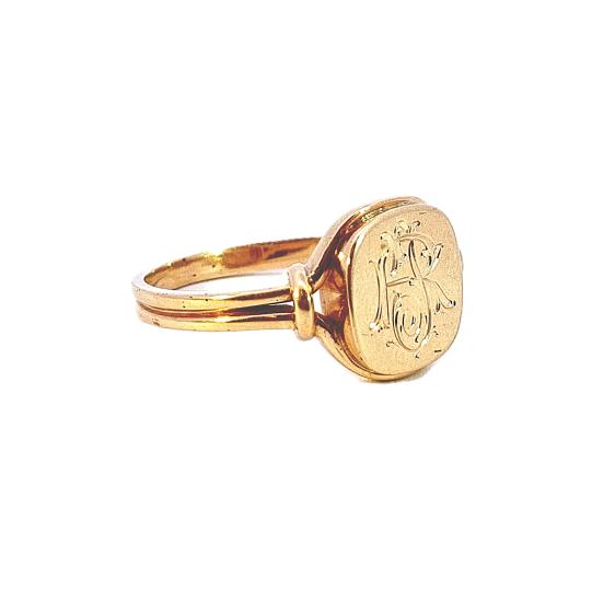 Prsten z růžového zlata s monogramem, vel. 69 - 2 Prsten z růžového zlata s monogramem, vel. 69 - 2