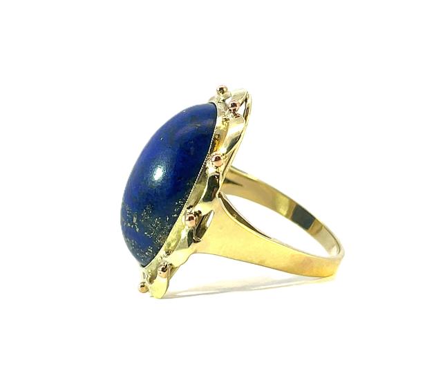 Zlatý prsten s lapis lazuli, vel. 61 - 3 Zlatý prsten s lapis lazuli, vel. 61 - 3