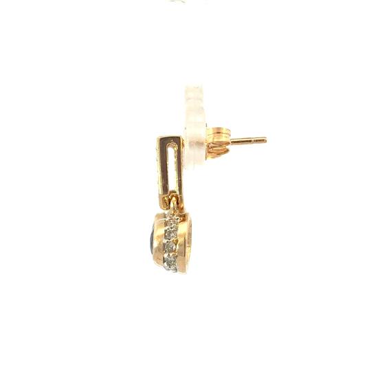 Zlaté náušnice s diamanty a safíry, puzeta - 4 Zlaté náušnice s diamanty a safíry, puzeta - 4