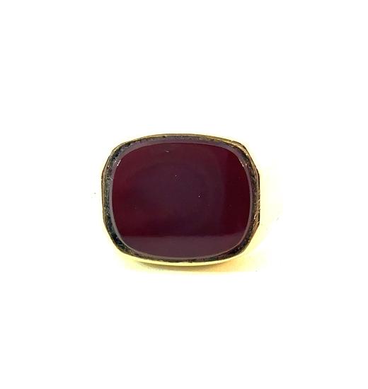 Zlatý prsten s karneolem, 18 k, vel. 61 - 3 Zlatý prsten s karneolem, 18 k, vel. 61 - 3