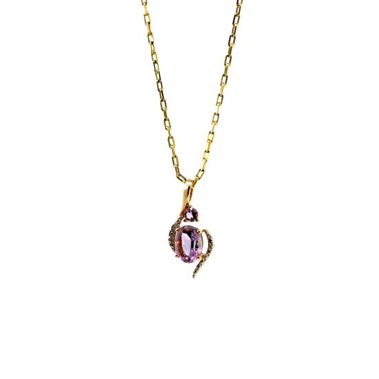 Zlatý přívěs s ametysty a diamantem - 1 Zlatý přívěs s ametysty a diamantem - 1