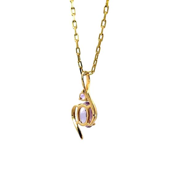 Zlatý přívěs s ametysty a diamantem - 5 Zlatý přívěs s ametysty a diamantem - 5