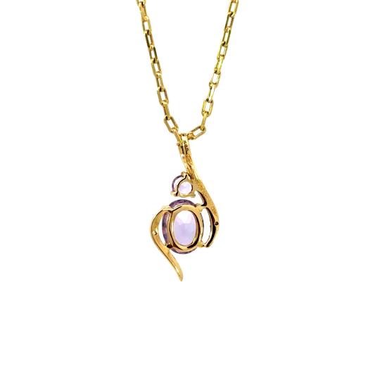 Zlatý přívěs s ametysty a diamantem - 4 Zlatý přívěs s ametysty a diamantem - 4