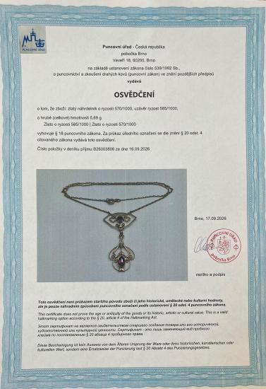 Kolier z růžového zlata s rubíny a leukosafírem - 5 Kolier z růžového zlata s rubíny a leukosafírem - 5