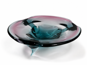 Fialovomodrá skleněná , 30,5 cm
