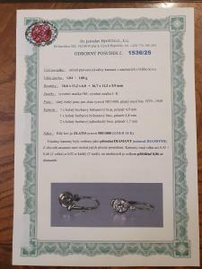 Starožitné zlaté náušnice s diamanty, sněhuláci, visací
