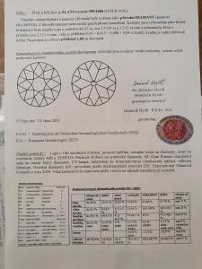 Starožitný zlatý prsten s diamanty, první republika, vel. 55,5