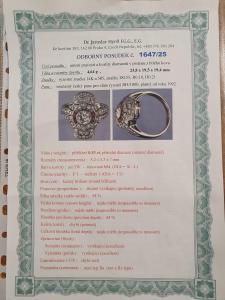 Zlatý prsten s rubíny a diamanty, vel. 52