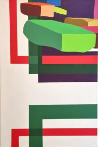 Flying stones no. 5 rok 2022, 90 x 60 cm, cm, akryl na plátně