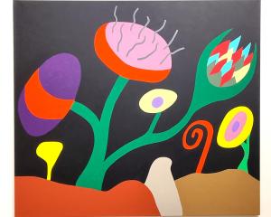 Květy z ráje č. 31, 2020, 140 x 160 cm, akryl na plátně