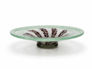Ozdobný skleněný tác - Ikora glass, výška 5,5cm