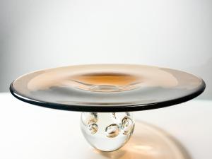 Nástolec z hutního skla- Škrdlovice, průměr 35 cm