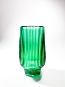 Zelená vroubkovaná váza 17 cm