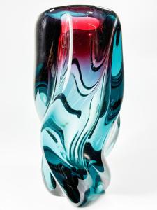 Hutní váza- točená, modrofilaová, 23 cm