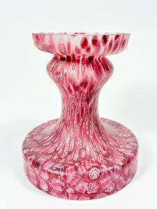 Růžová vázička millefiori, výška 13 cm