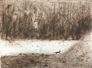 Grafika - Kočka za zdí