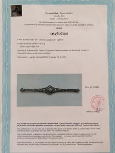 Starožitná zlatá brož s diamanty, Art-deco