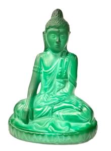 Soška Buddhy z malachitového skla